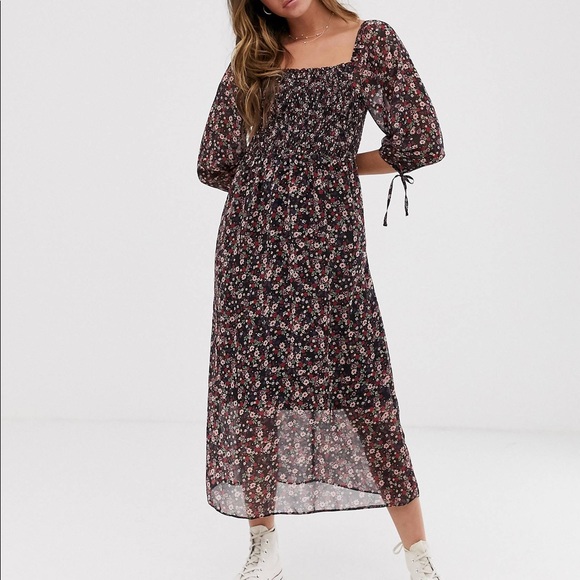 new look square neck midi dress